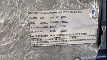 Round Bar SAE1045 1035 Ck45 S45c Hexagonal Steel Bar 